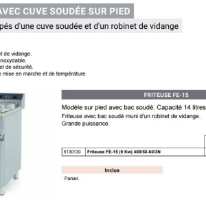 Friteuse Sammic 15 litres sur coffre en triphasé